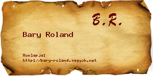 Bary Roland névjegykártya